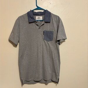 Ecko Unlimited Heather Gray Polo with Dark Blue Accents